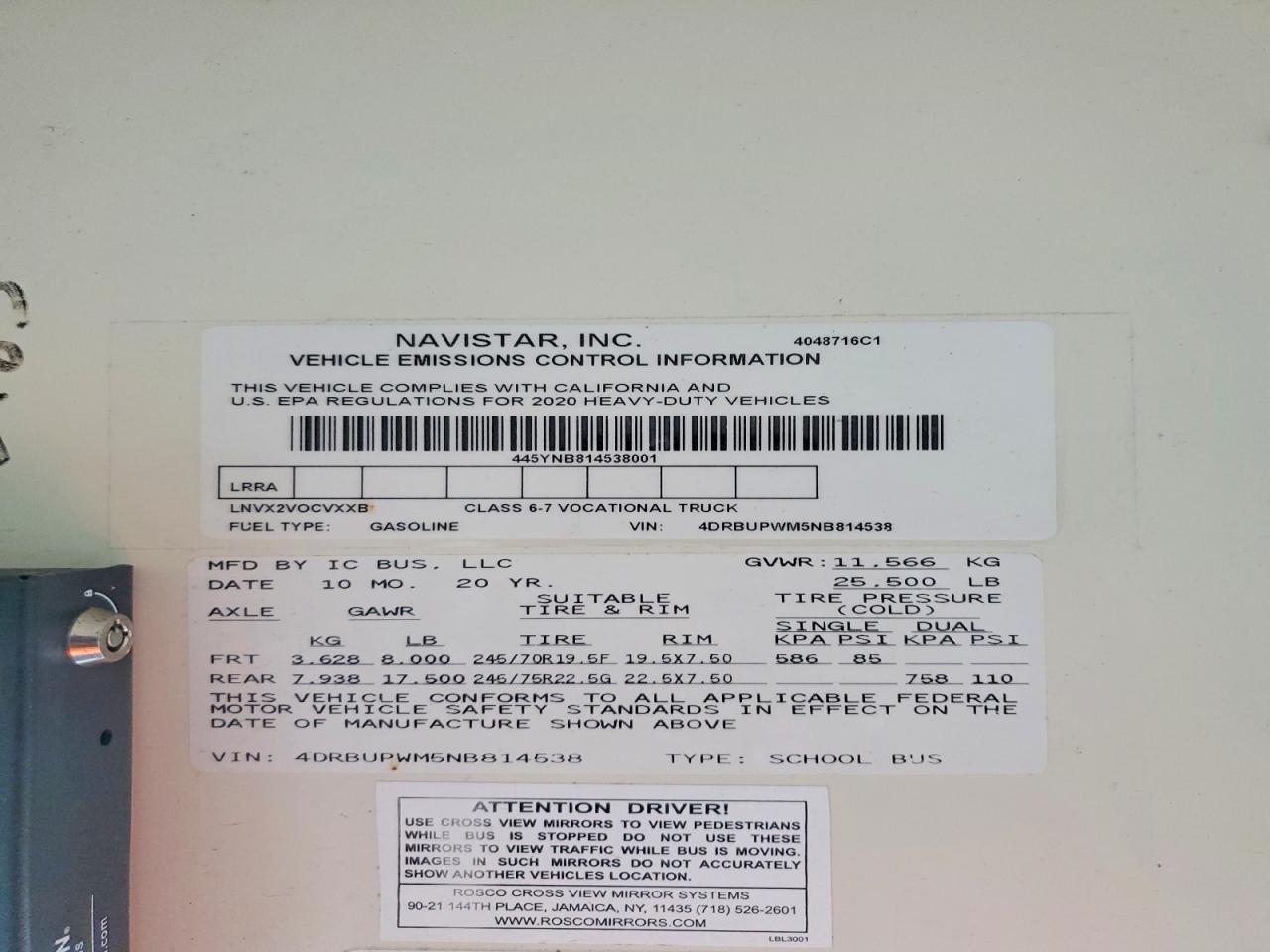 2022 Ic Corporation 3000 *SCHO-Semi Truck