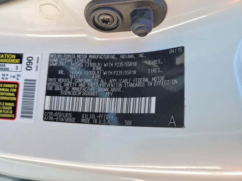 2015 Toyota Sienna xle