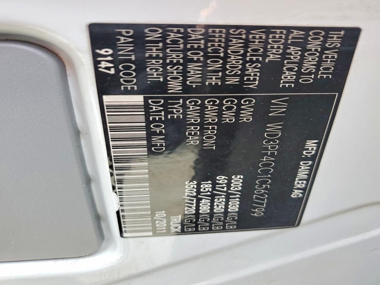 2012 Mercedes-Benz Sprinter 3500