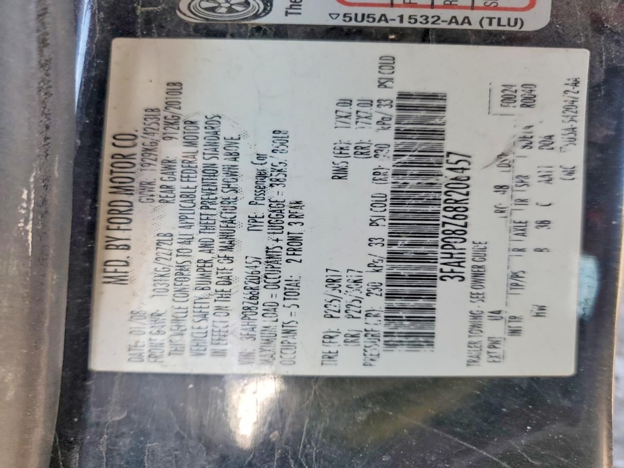 2008 Ford Fusion sel