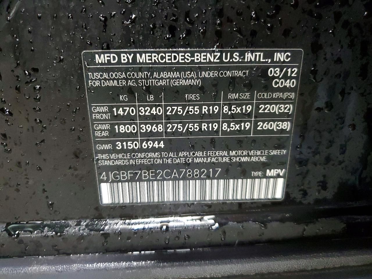 2012 Mercedes-Benz Gl 450 4matic