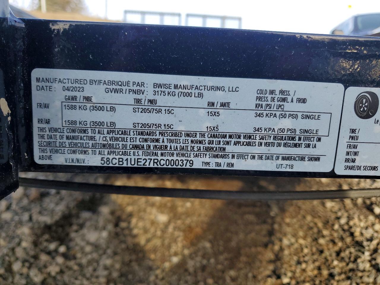 2024 Bwise Ut-718 Utility Trailer