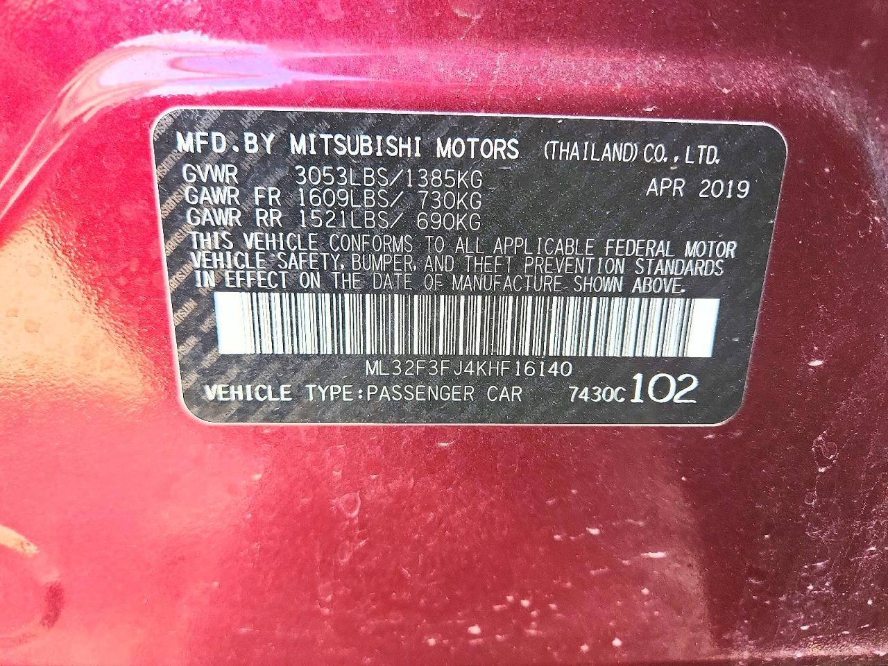2019 Mitsubishi Mirage G4 es