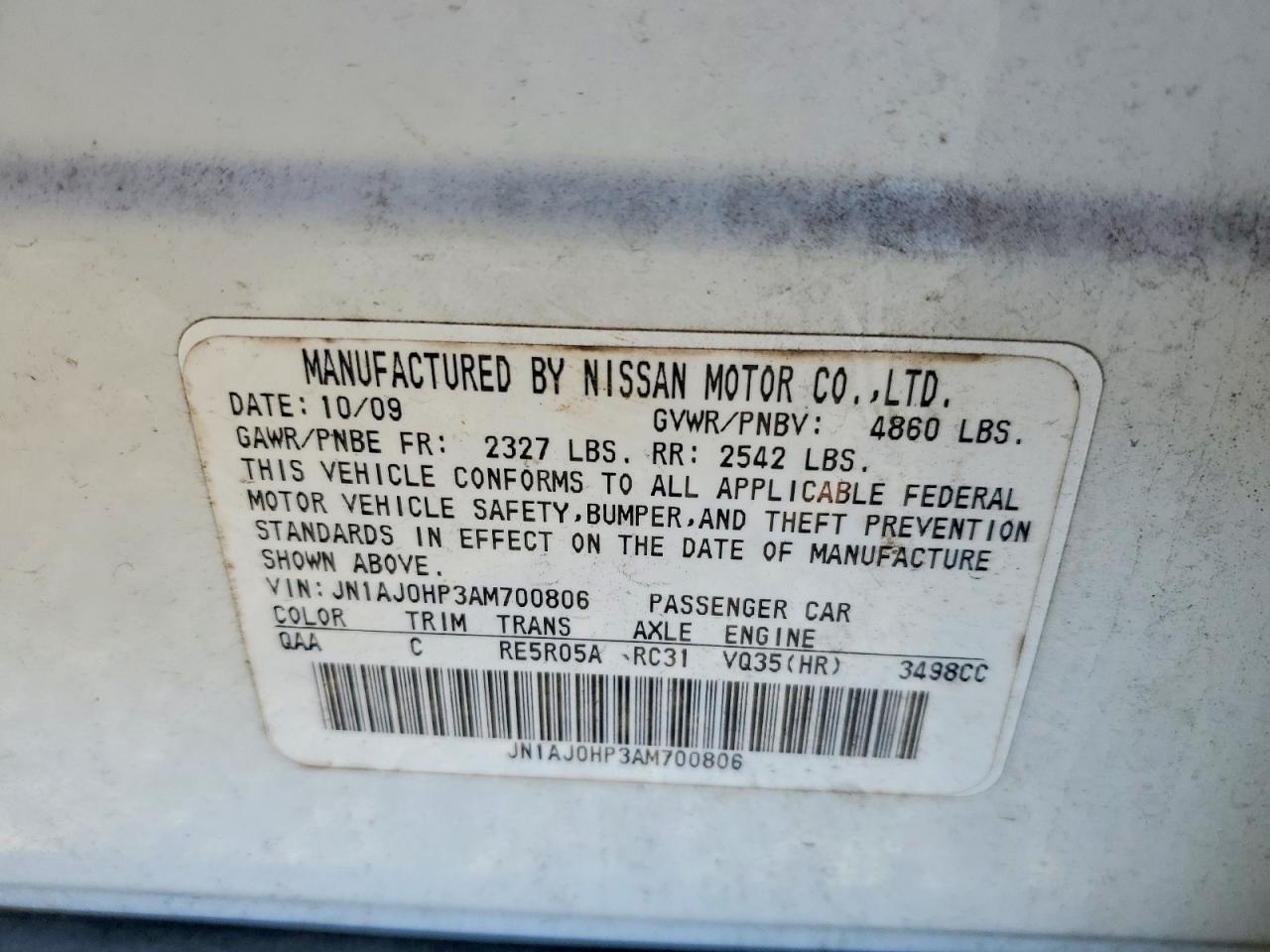 2010 Infiniti Ex35 Base