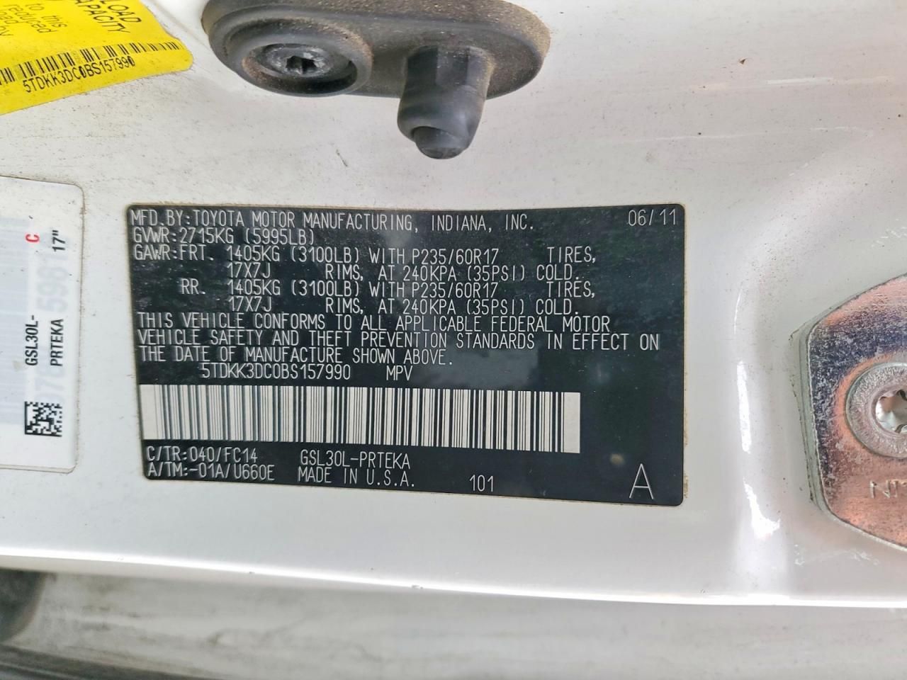 2011 Toyota Sienna le