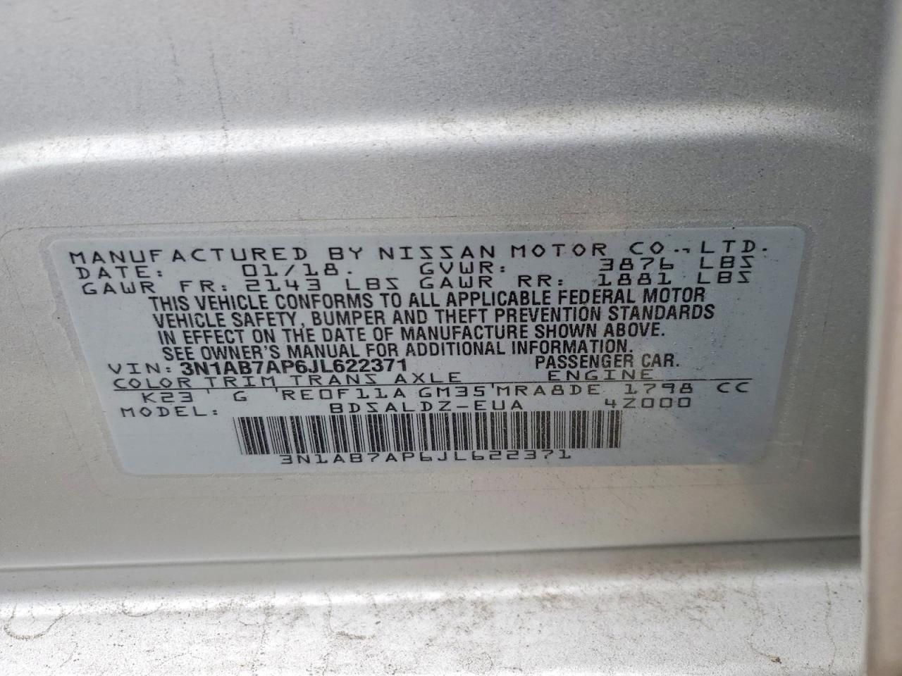 2018 Nissan Sentra s