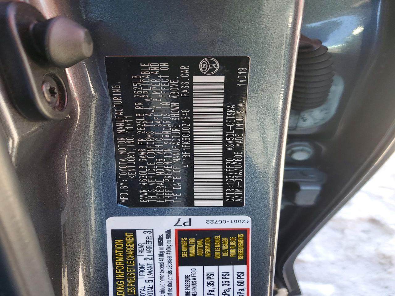 2012 Toyota Camry Base