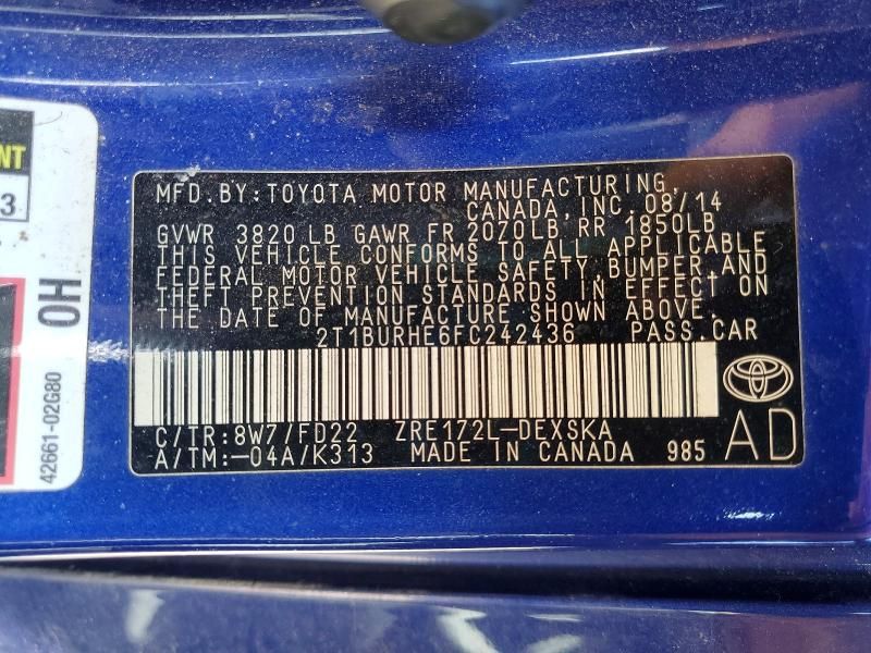 2015 Toyota Corolla l