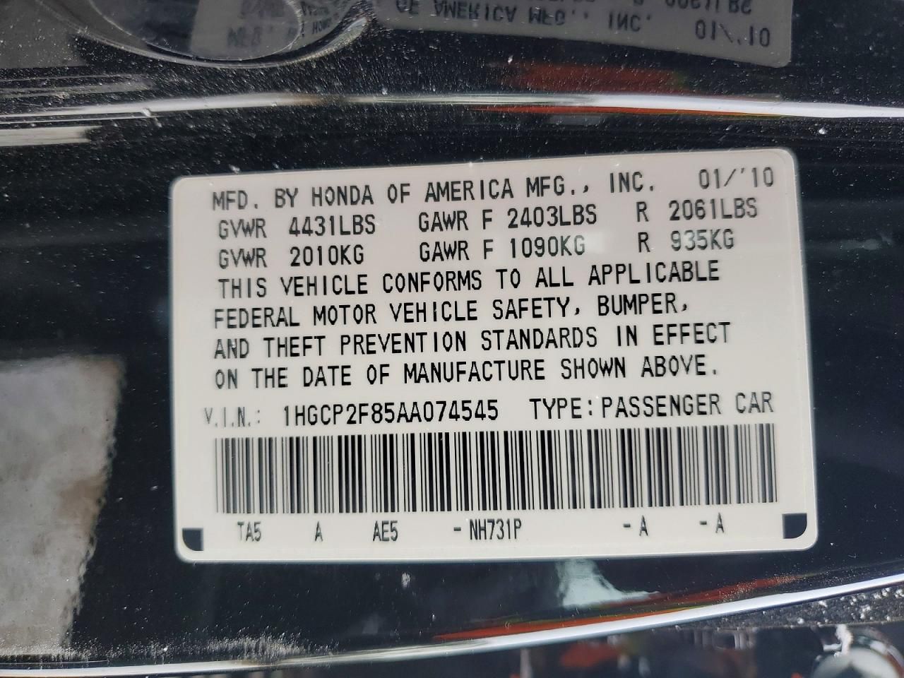 2010 Honda Accord exl
