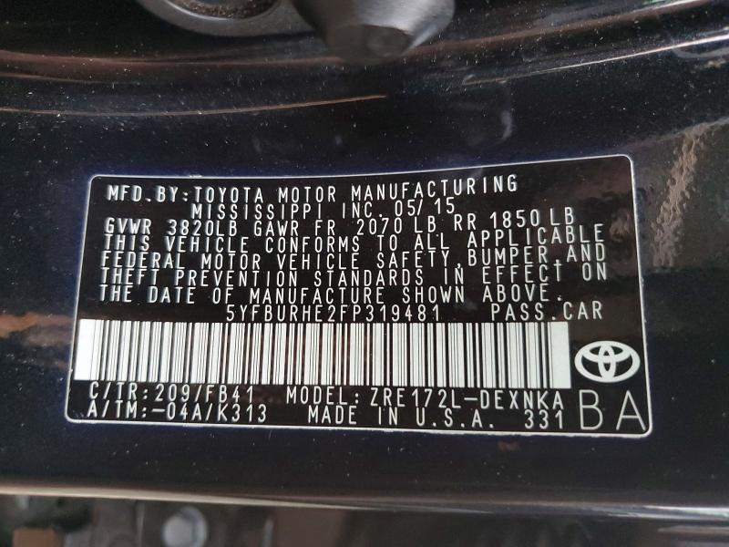 2015 Toyota Corolla l