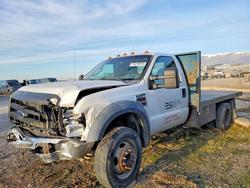 Salvage cars for sale from Copart Farr West, UT: 2008 Ford F550 Super-Flat BED Truck