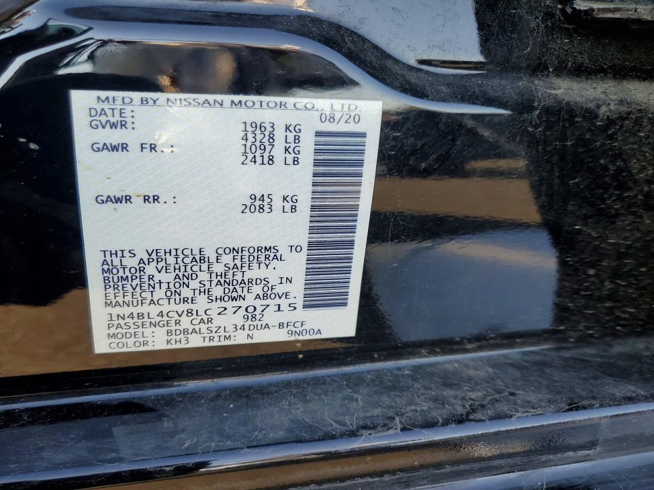 2020 Nissan Altima sr