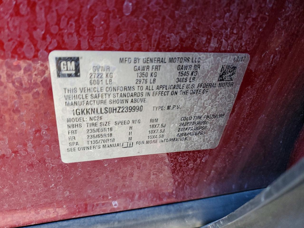 2017 GMC Acadia sle