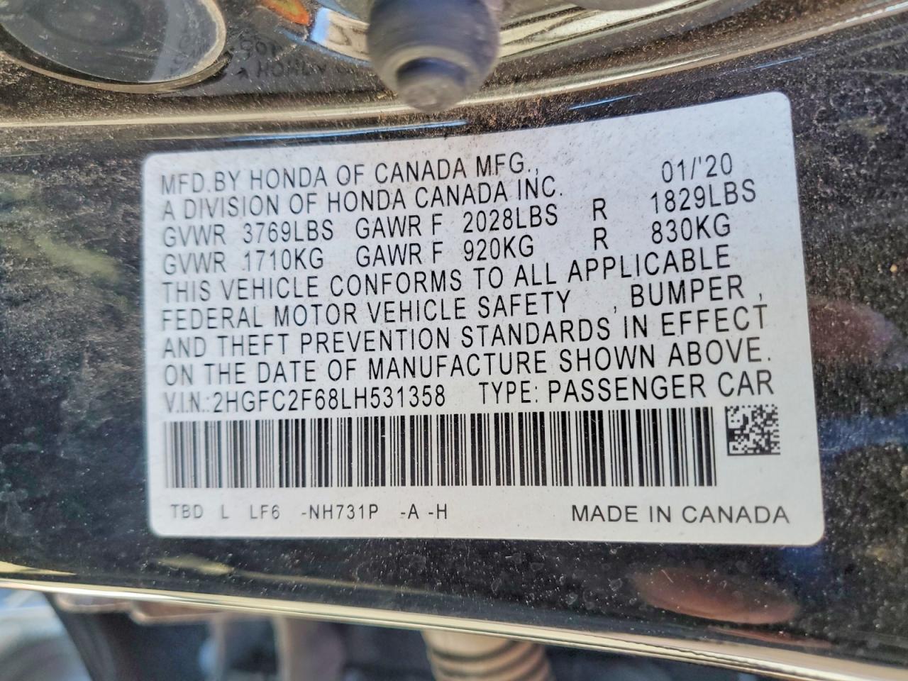 2020 Honda Civic lx