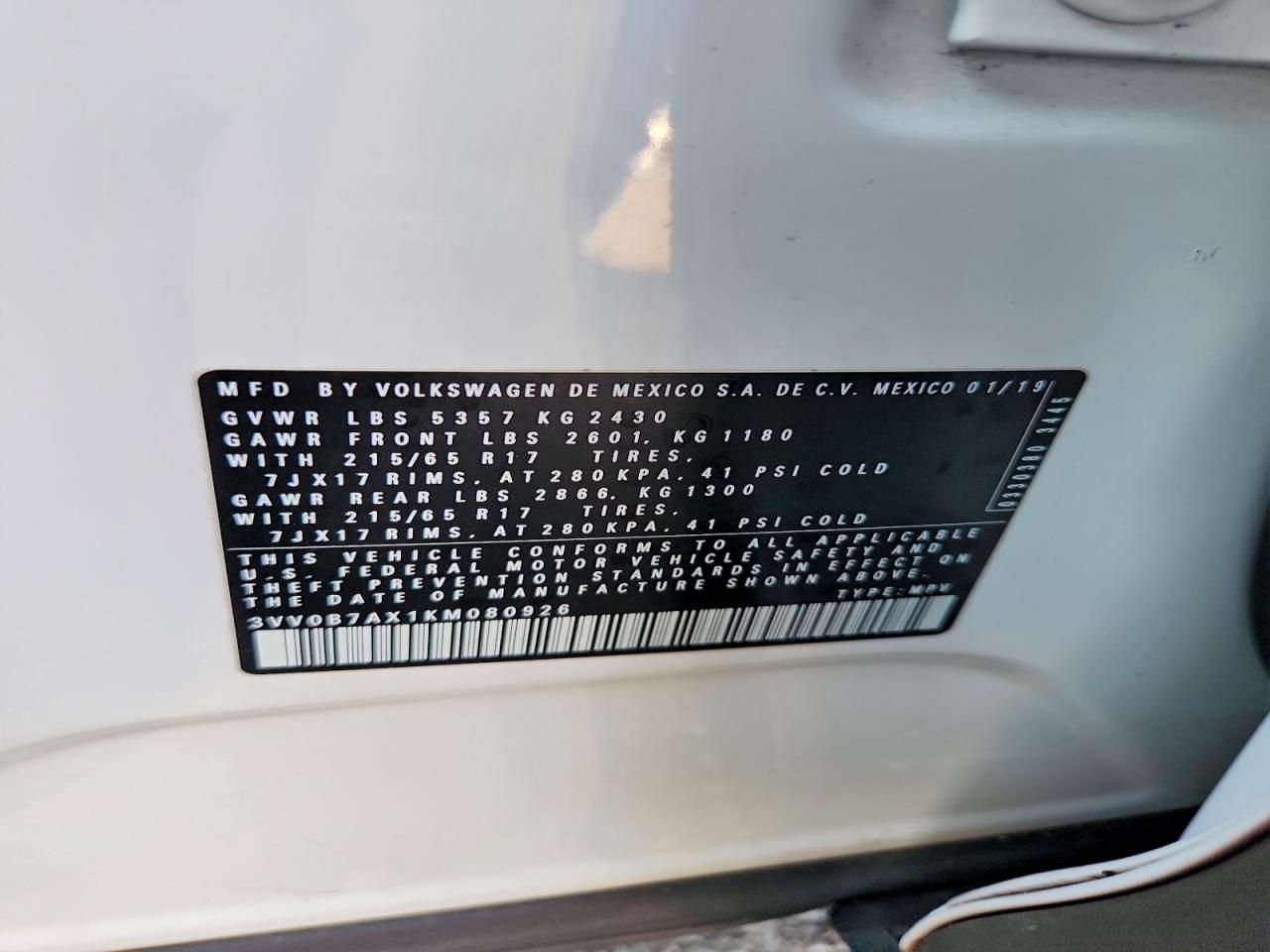 2019 Volkswagen Tiguan s