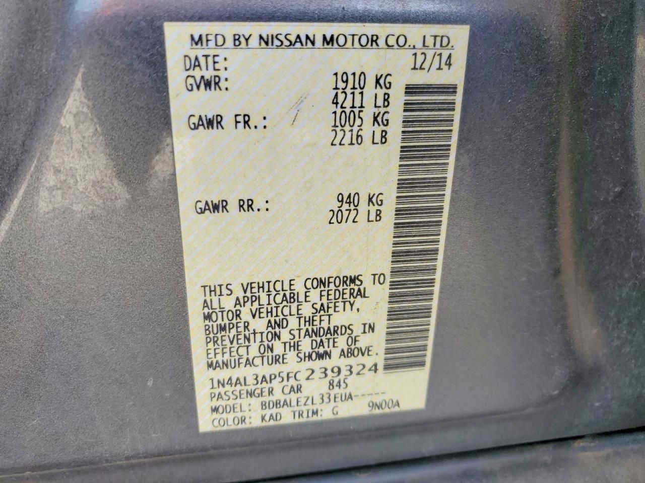 2015 Nissan Altima 2.5