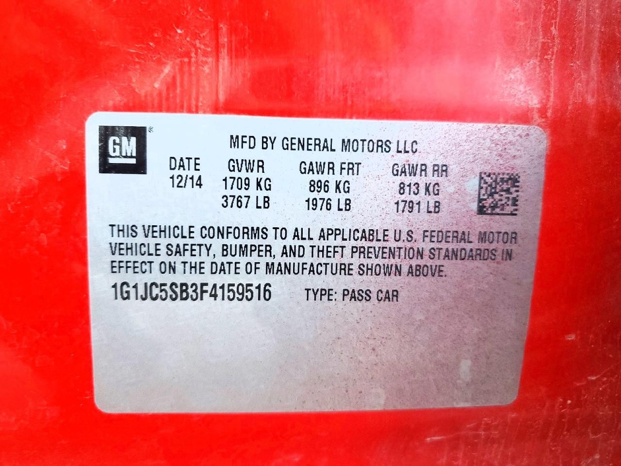 2015 Chevrolet Sonic lt