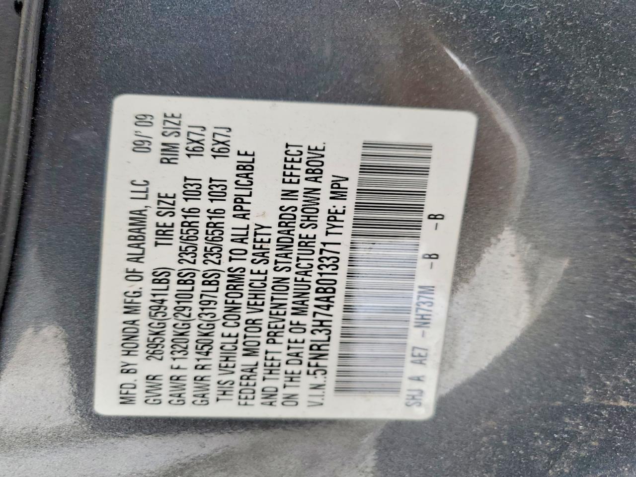 2010 Honda Odyssey exl
