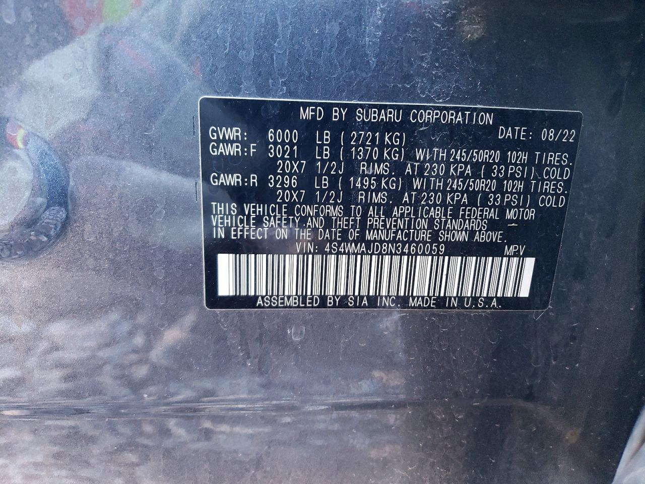 2022 Subaru Ascent Onyx Edition