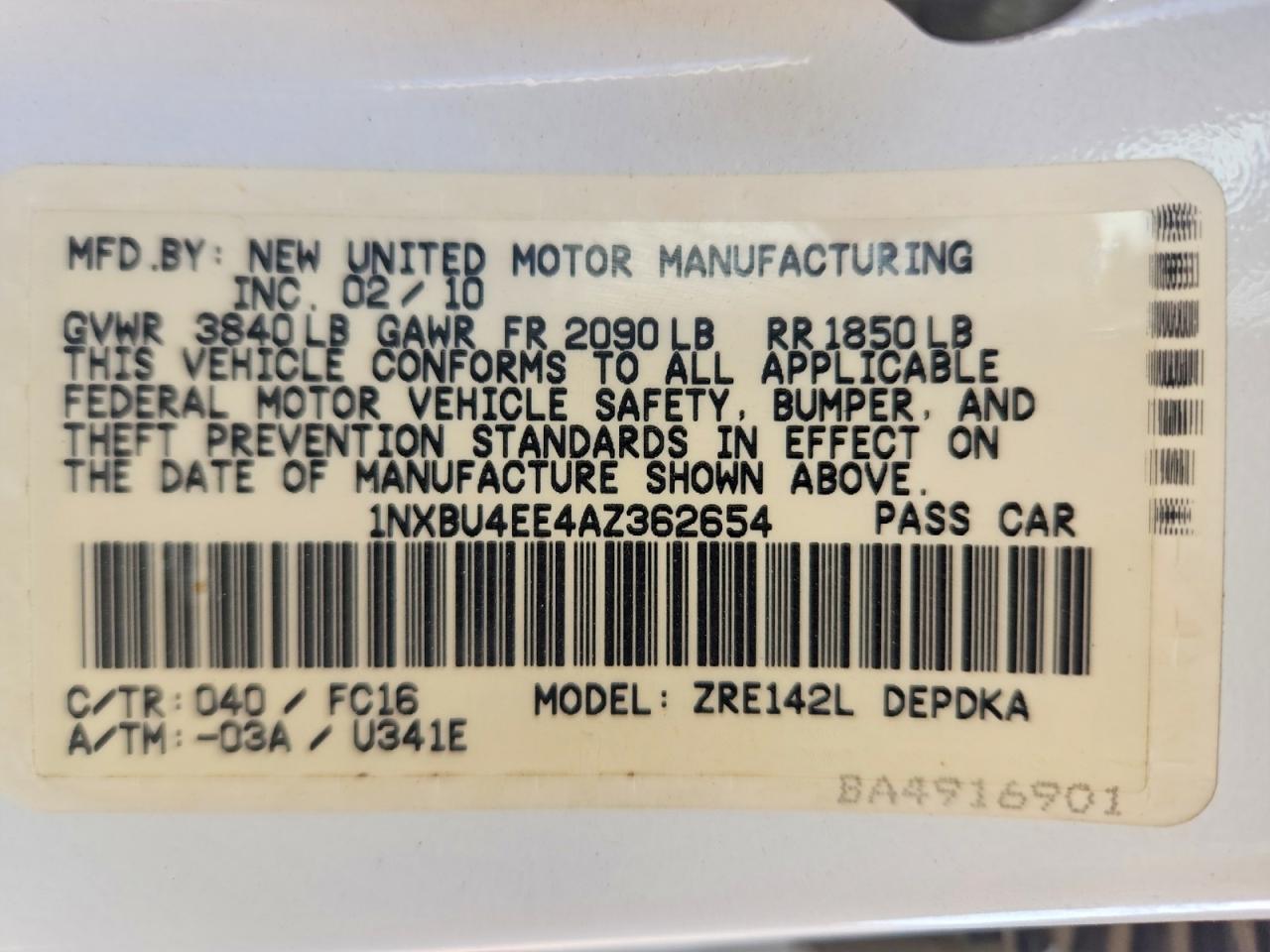 2010 Toyota Corolla Base