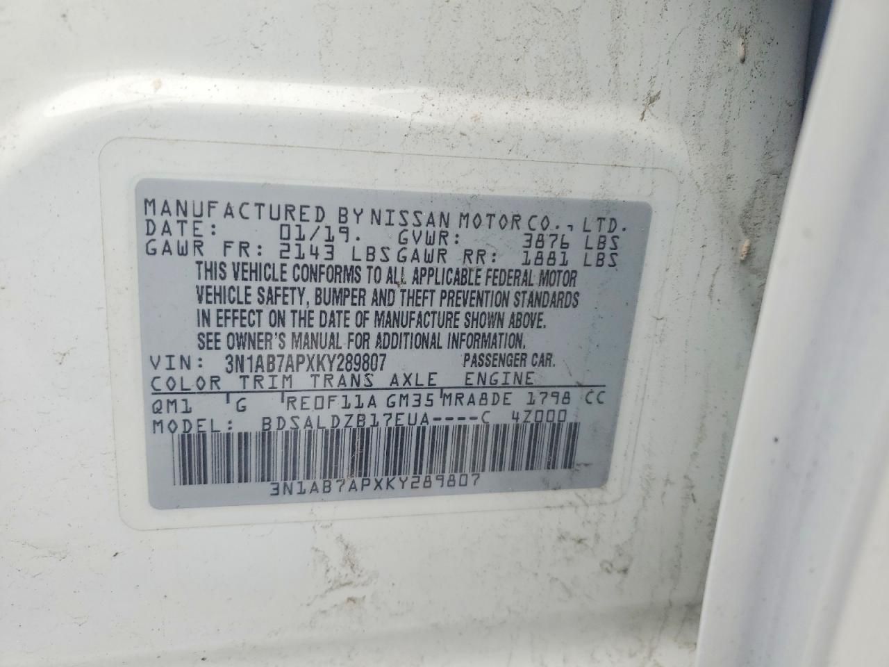 2019 Nissan Sentra s