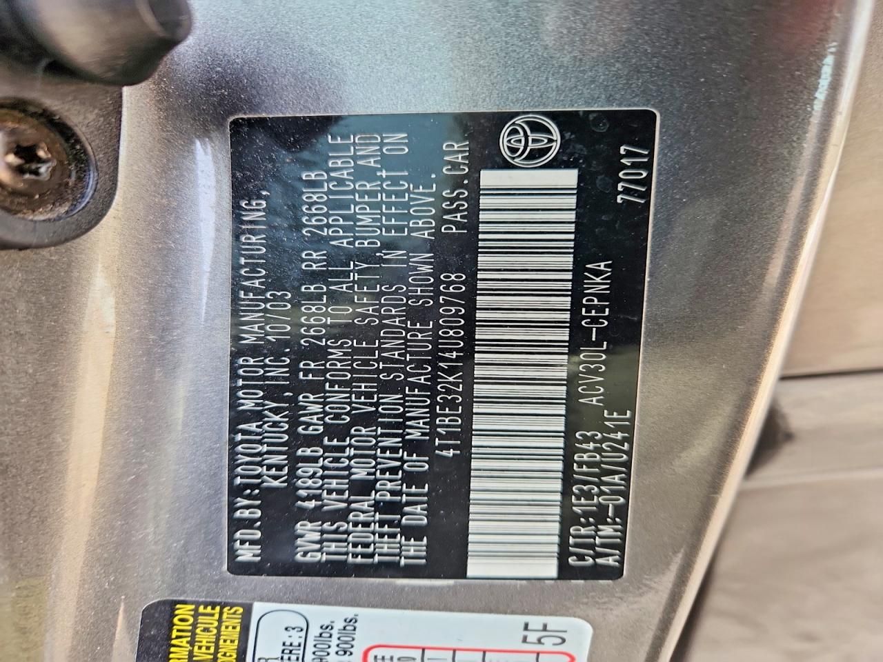 2004 Toyota Camry le