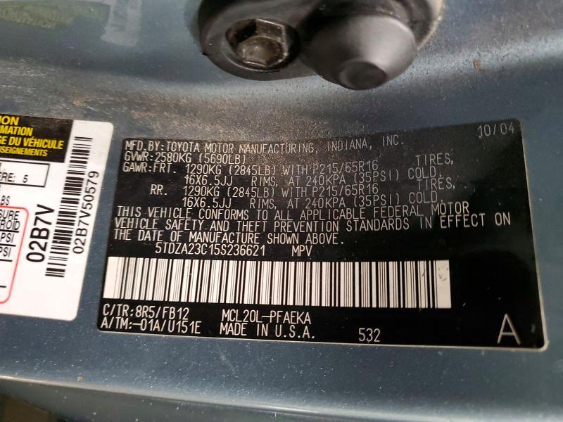 2005 Toyota Sienna le