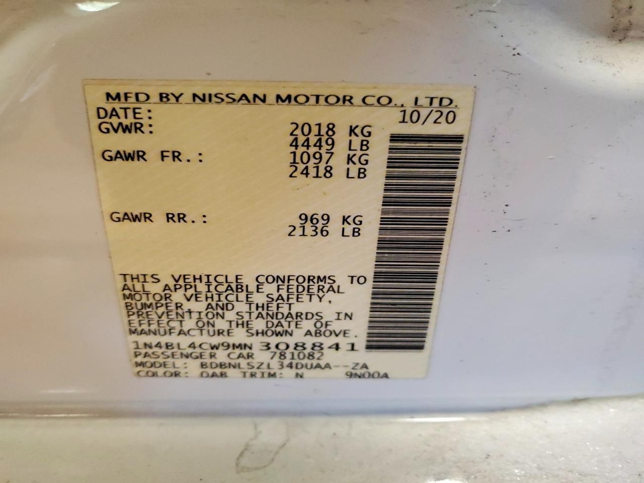 2021 Nissan Altima sr