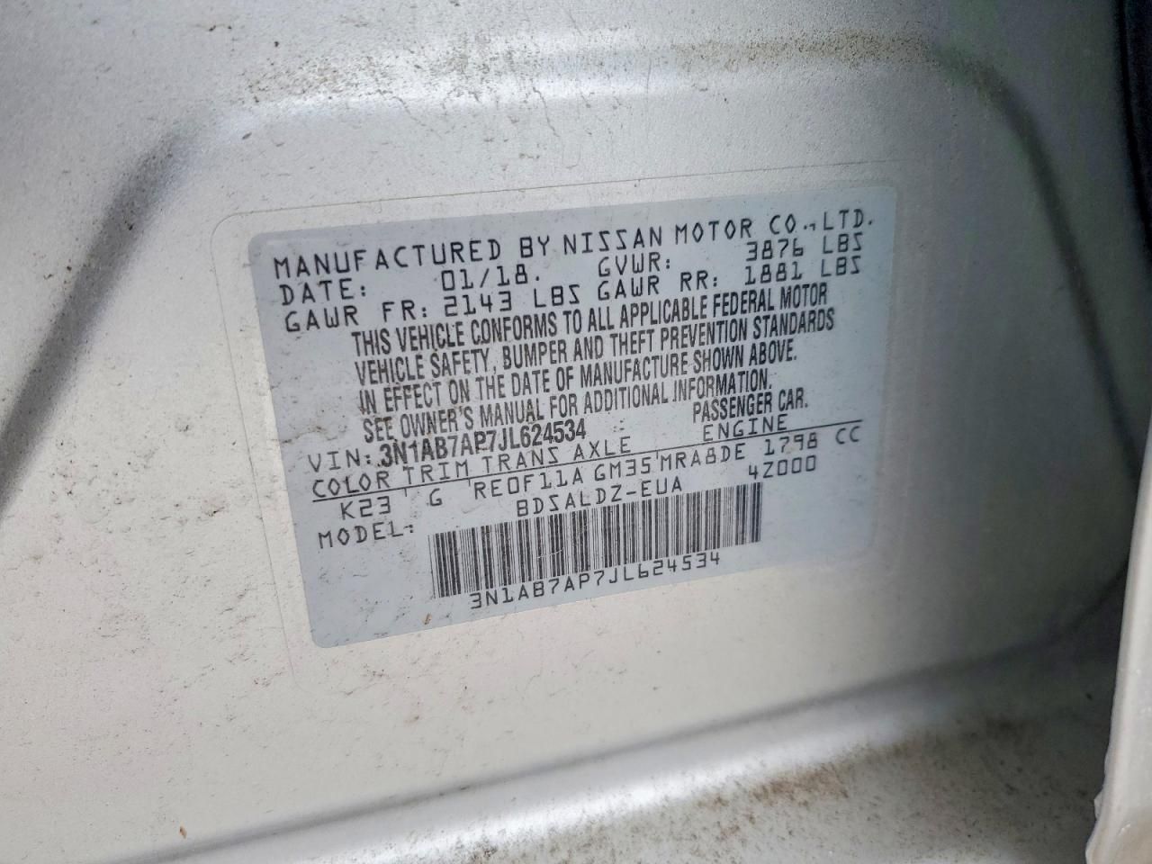 2018 Nissan Sentra s