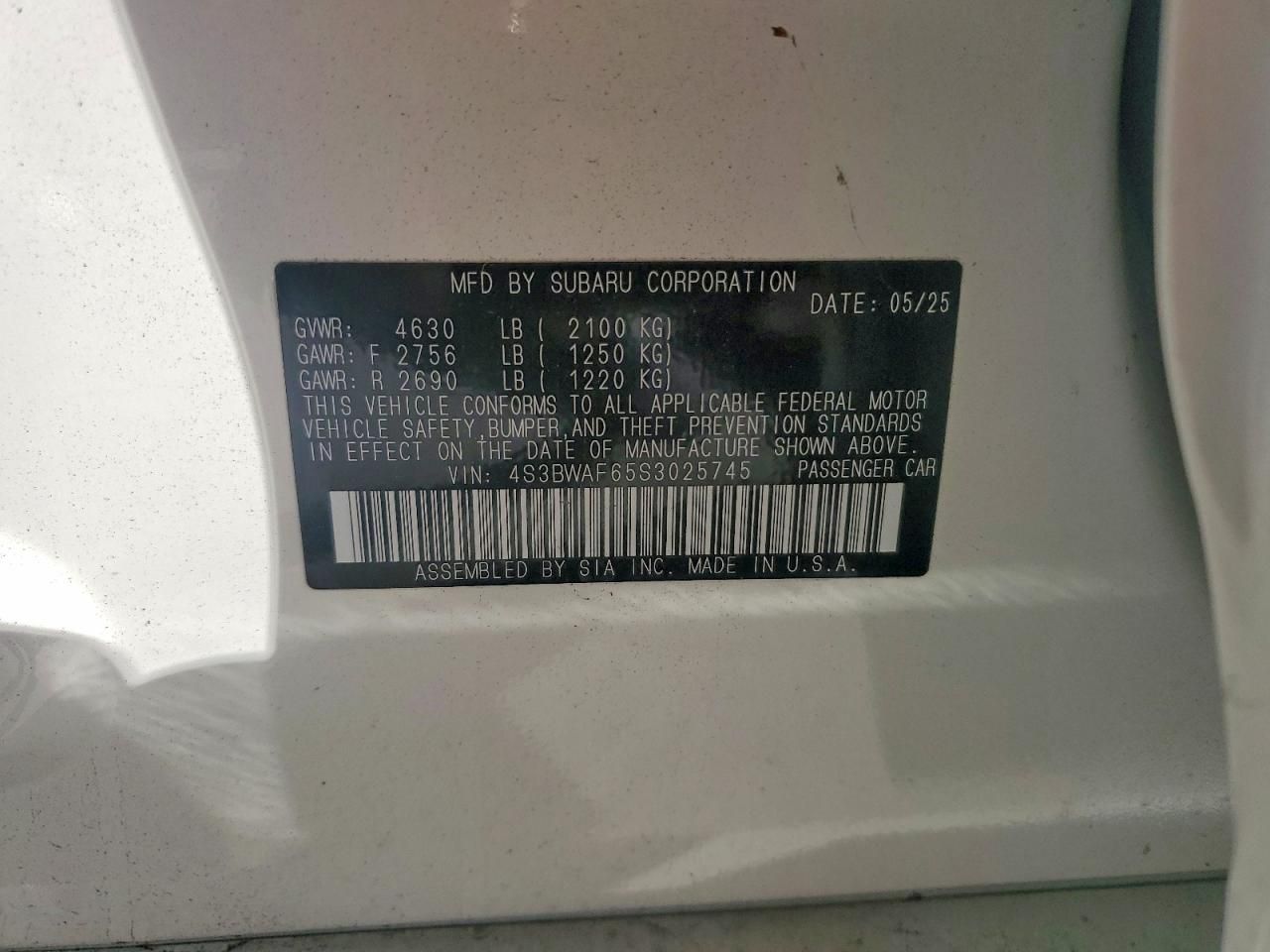 2025 Subaru Legacy Premium