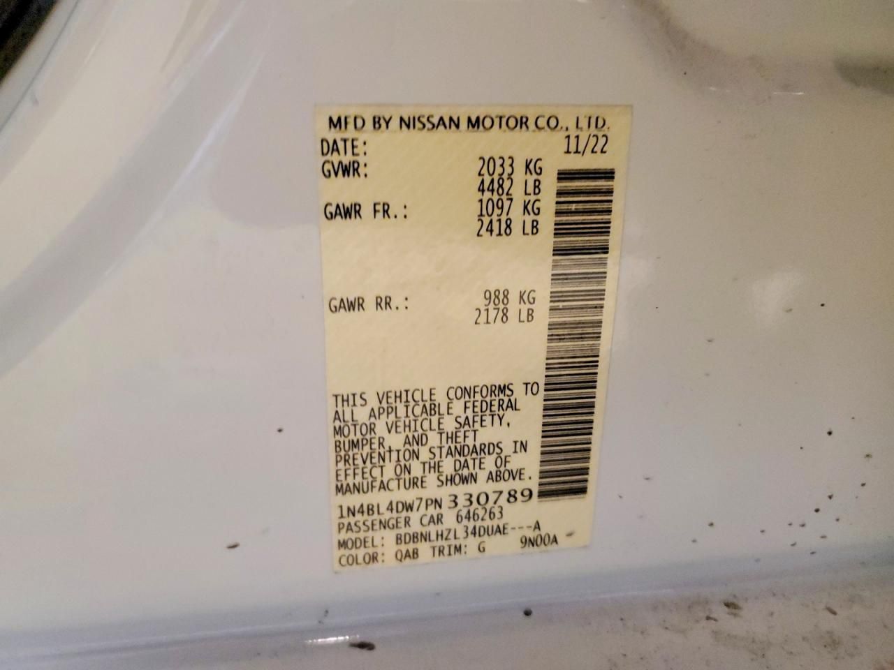 2023 Nissan Altima 2.5 sv