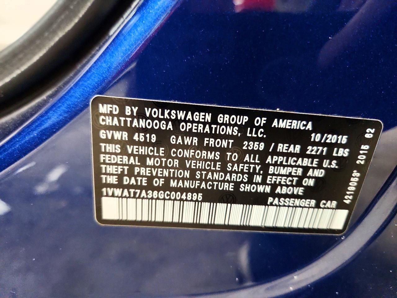 2016 Volkswagen Passat s