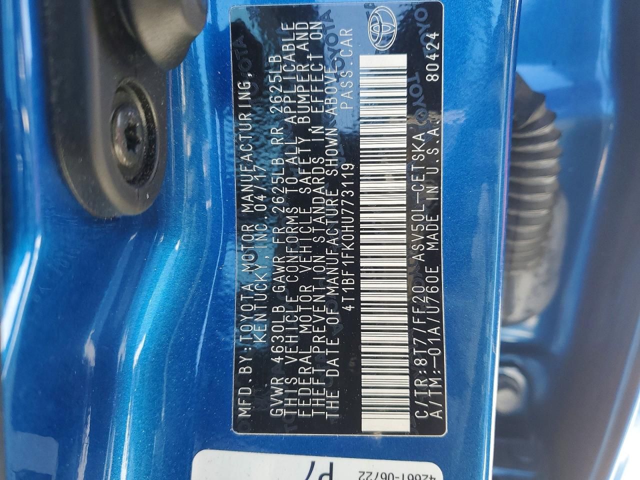 2017 Toyota Camry le