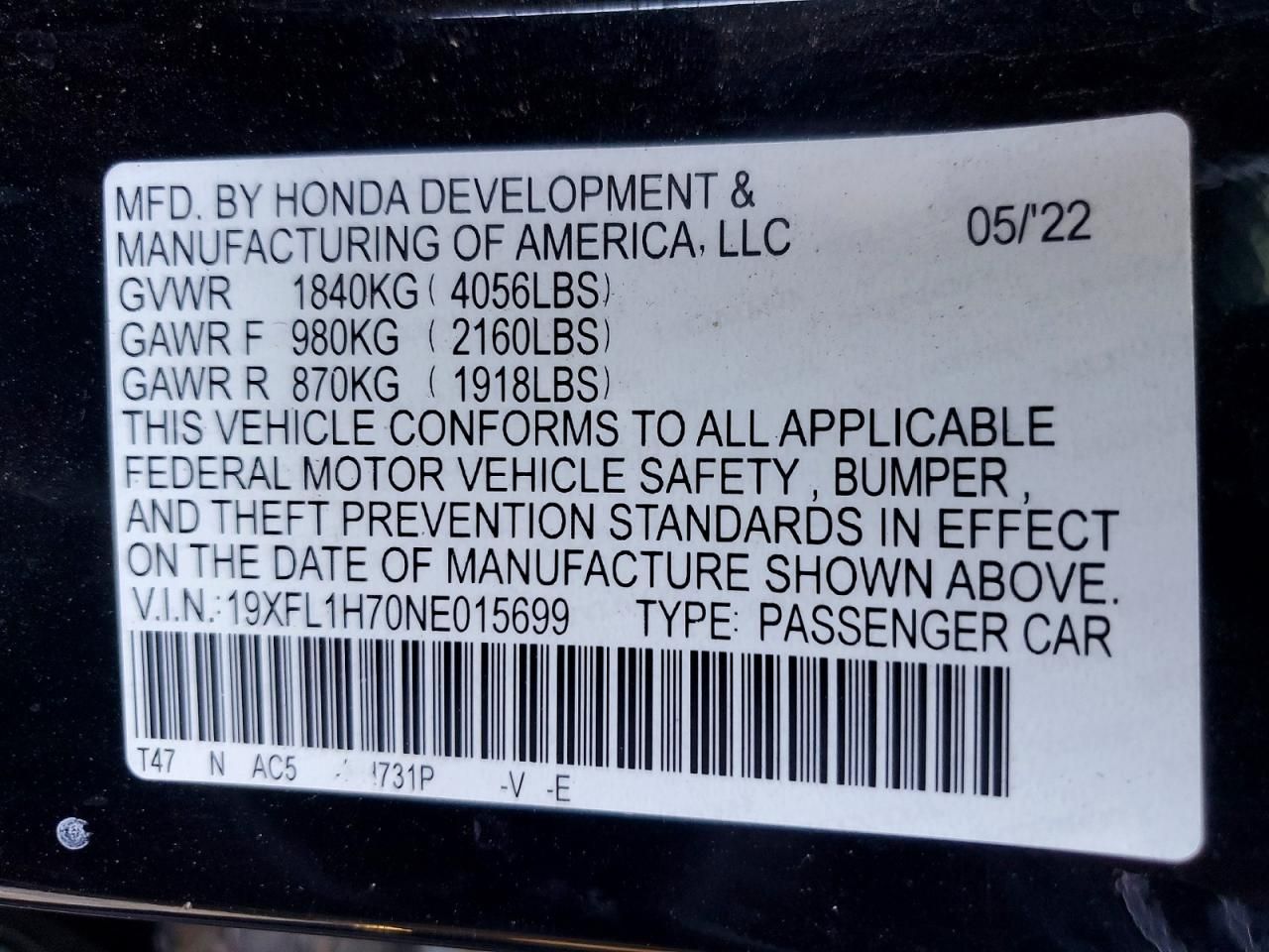 2022 Honda Civic exl