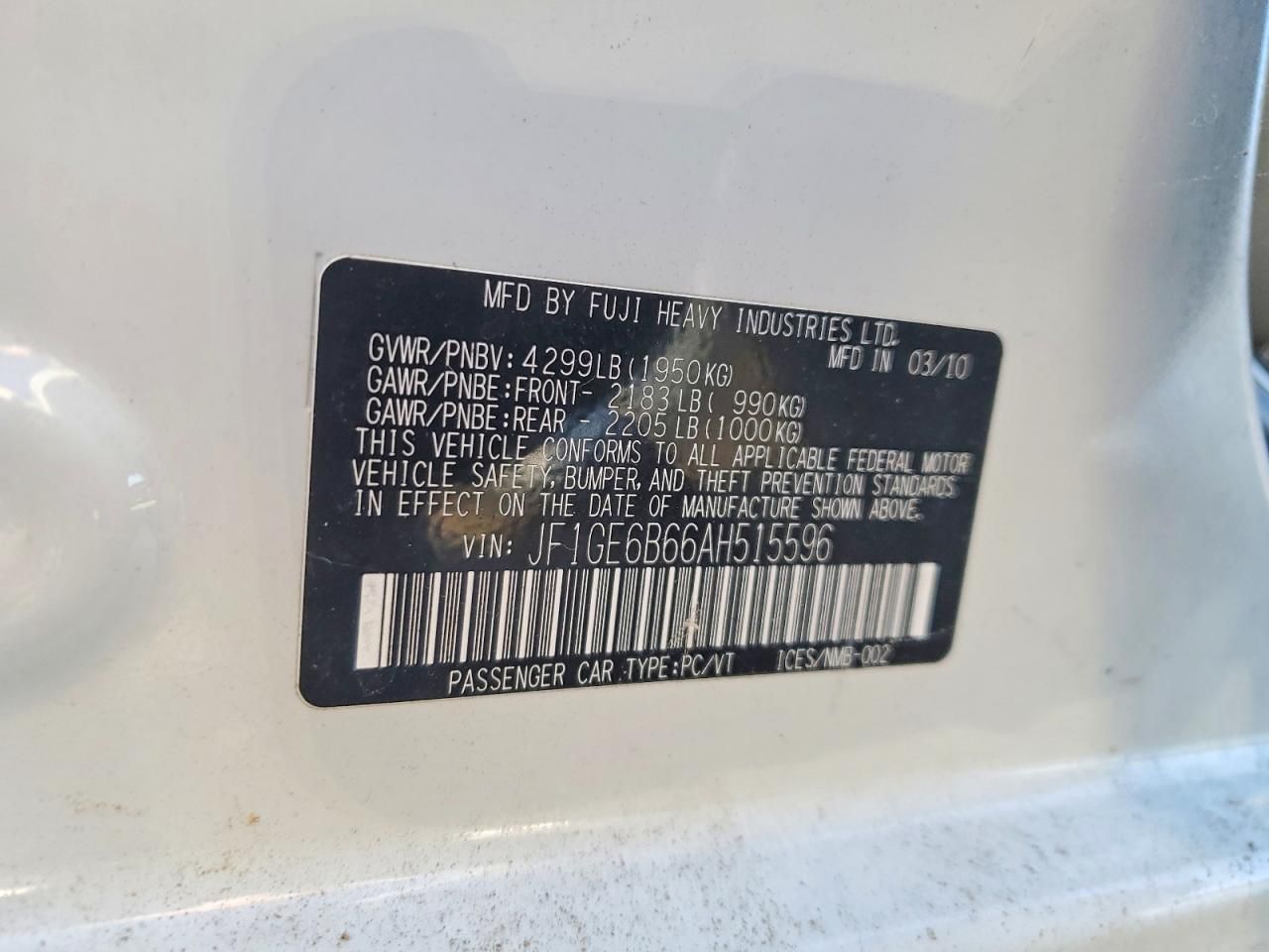 2010 Subaru Impreza 2.5i Premium