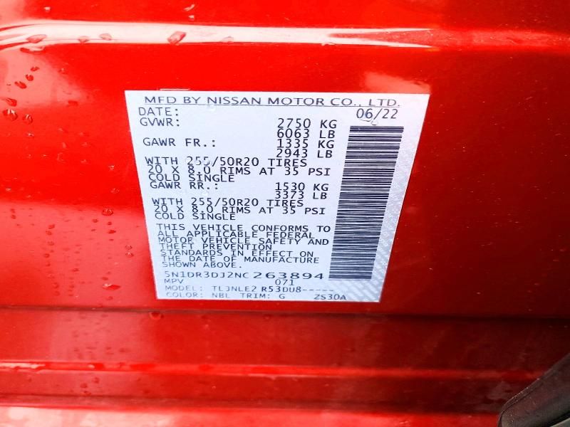 2022 Nissan Pathfinder Platinum