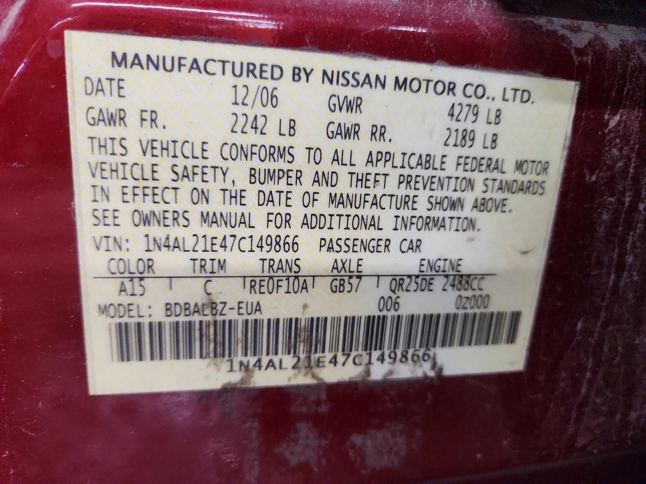 2007 Nissan Altima 2.5