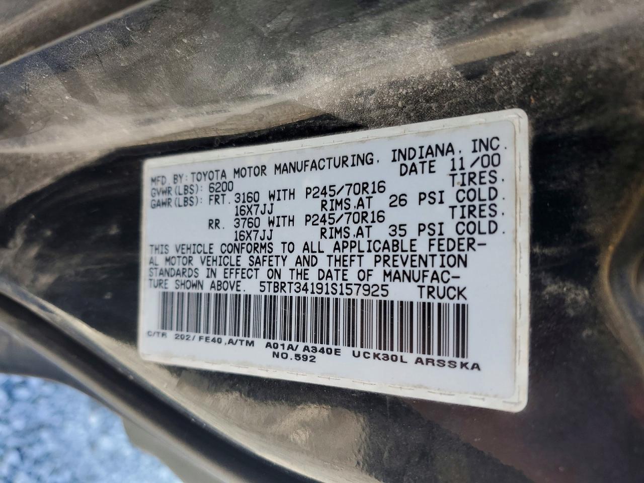 2001 Toyota Tundra Access cab