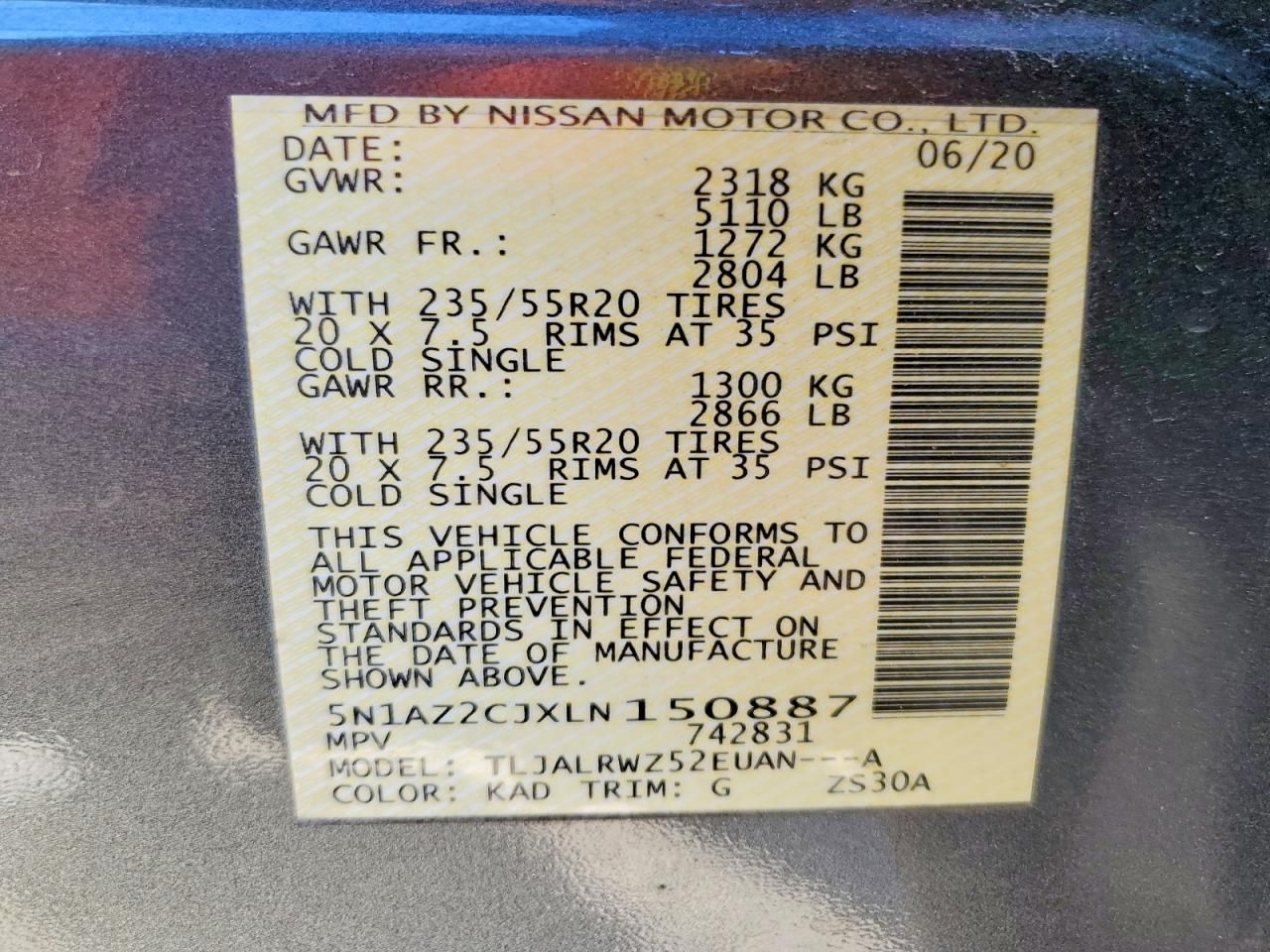 2020 Nissan Murano sl