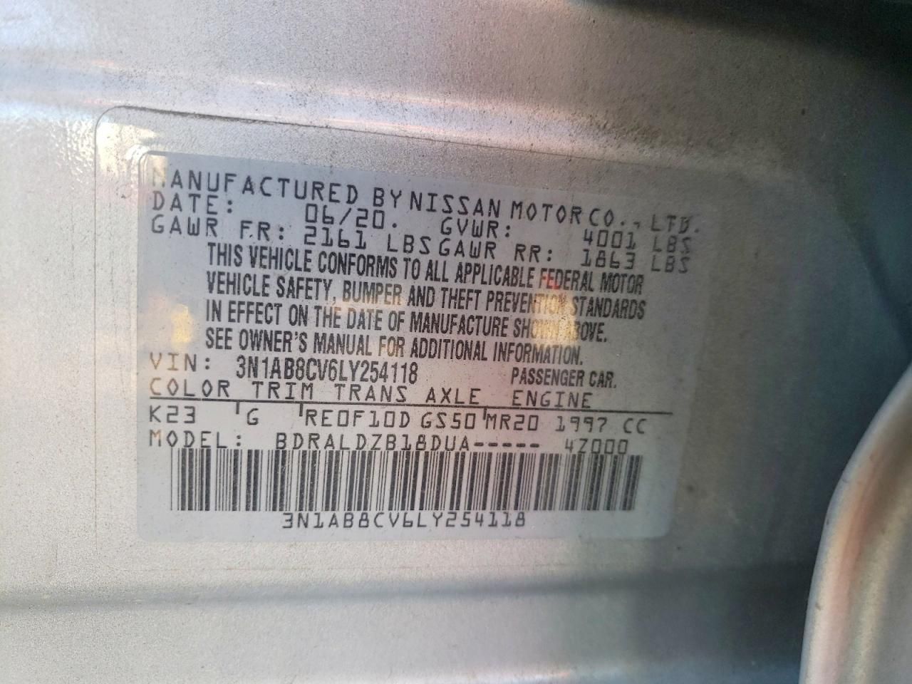 2020 Nissan Sentra sv