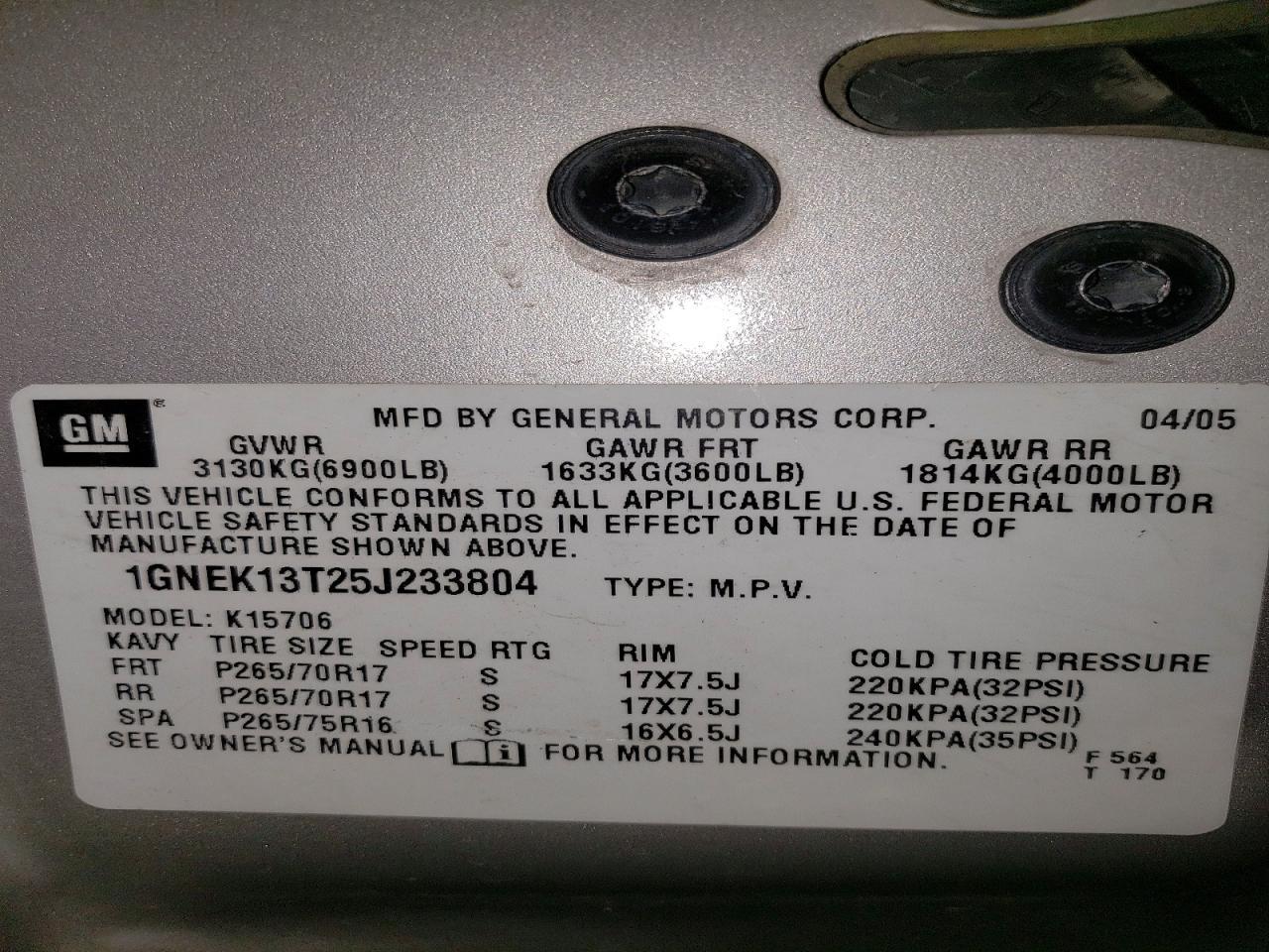 2005 Chevrolet Tahoe K1500