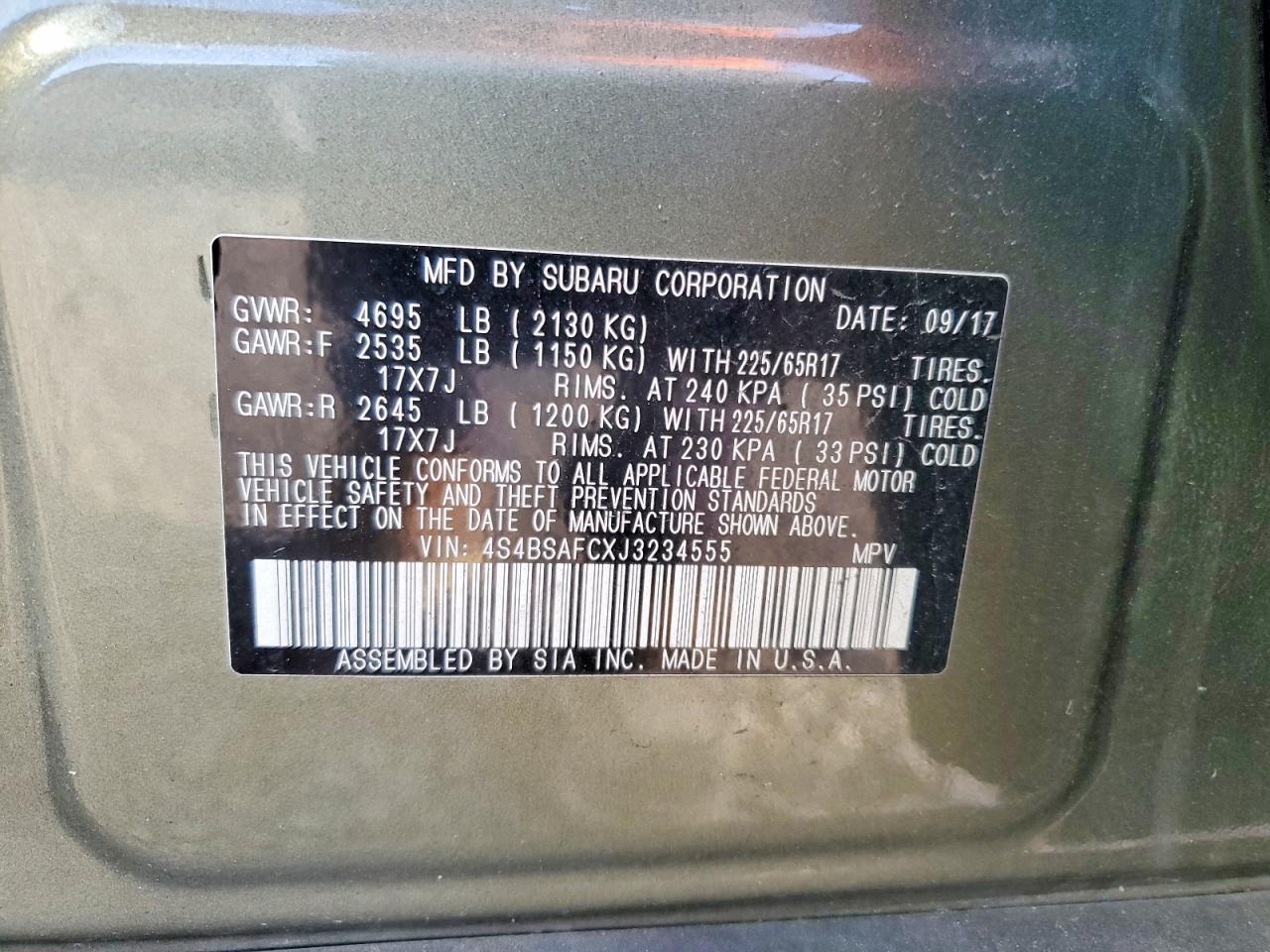 2018 Subaru Outback 2.5i Premium