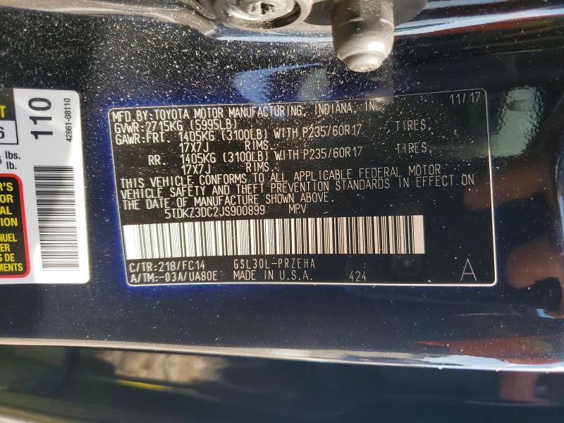 2018 Toyota Sienna le