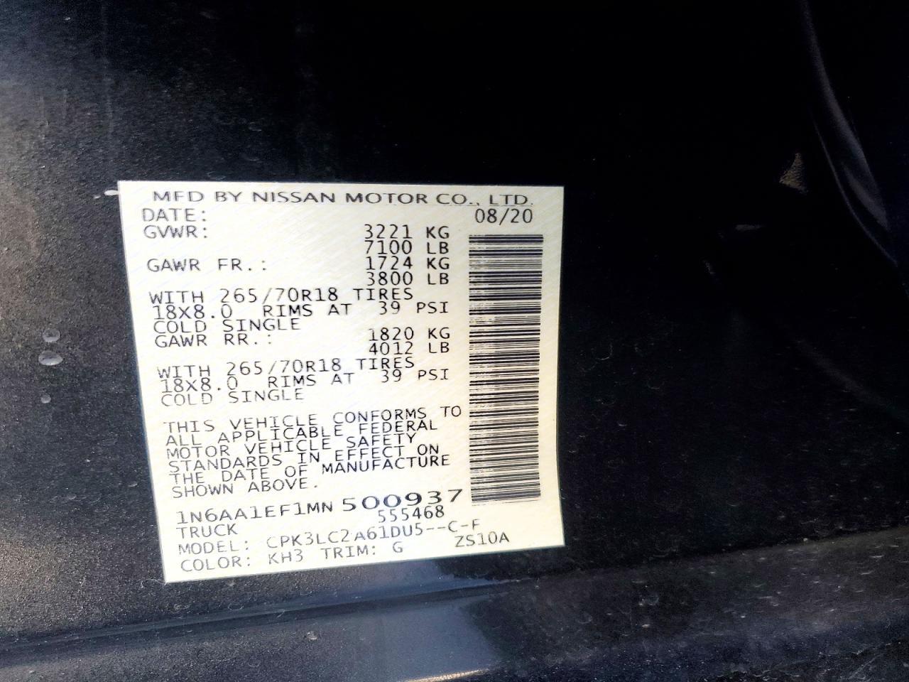 2021 Nissan Titan sv