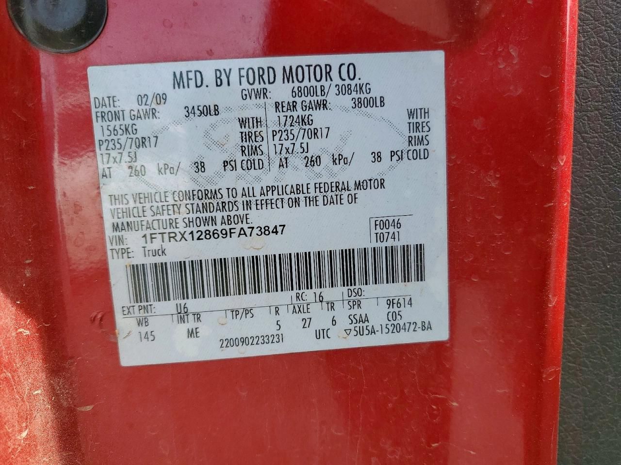 2009 Ford F150 Super cab