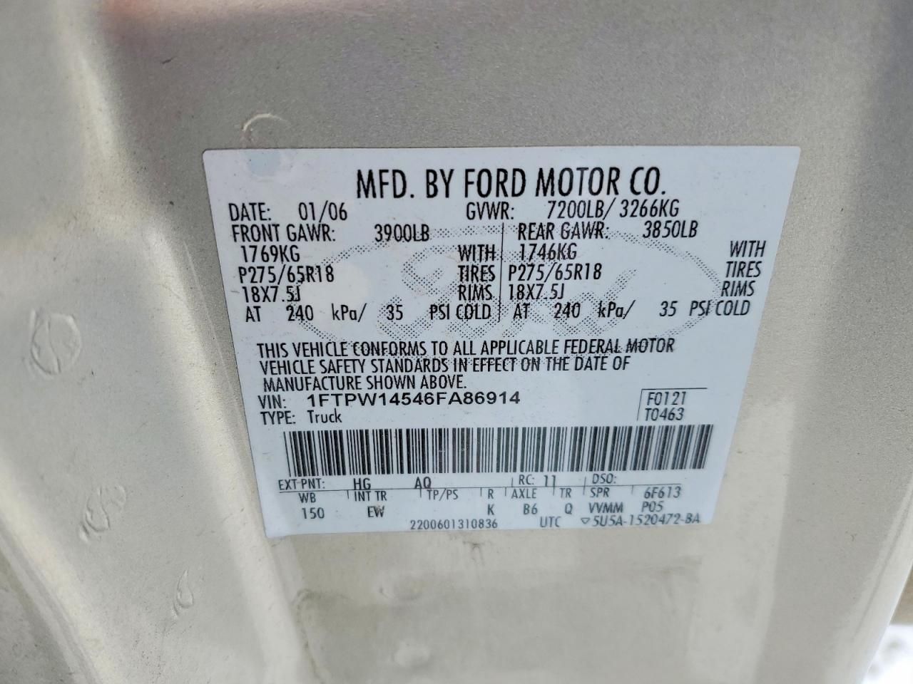 2006 Ford F150 Supercrew