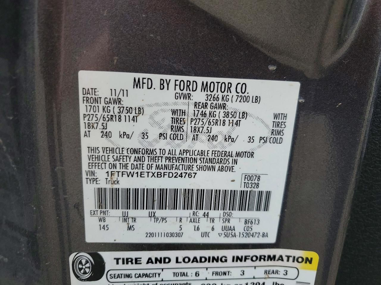 2011 Ford F150 Supercrew