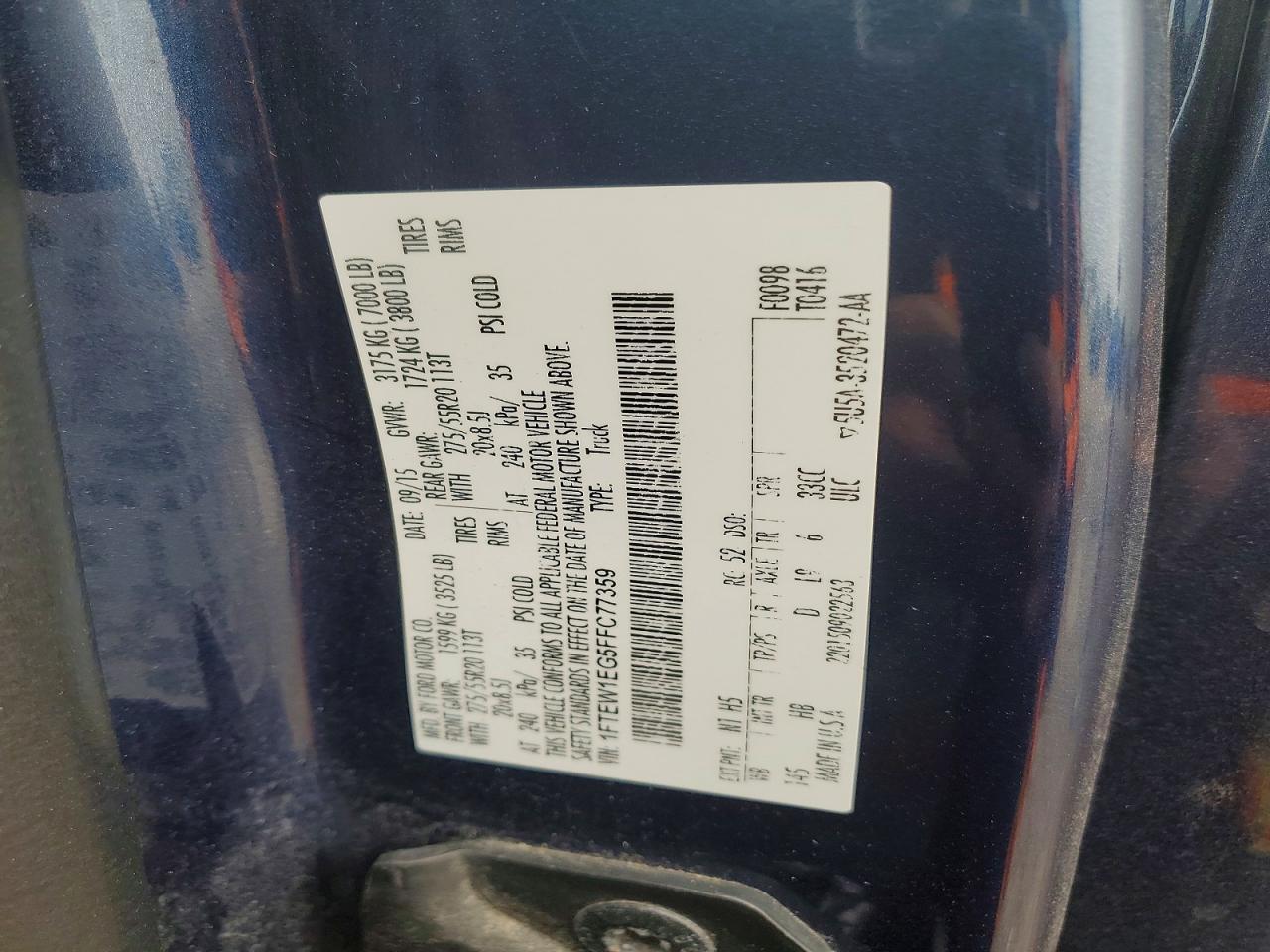 2015 Ford F150 Supercrew