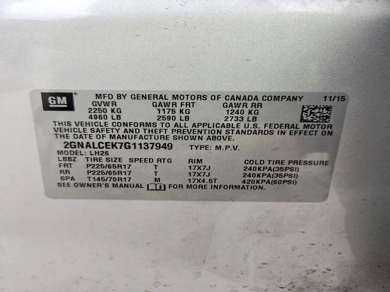 2016 Chevrolet Equinox lt