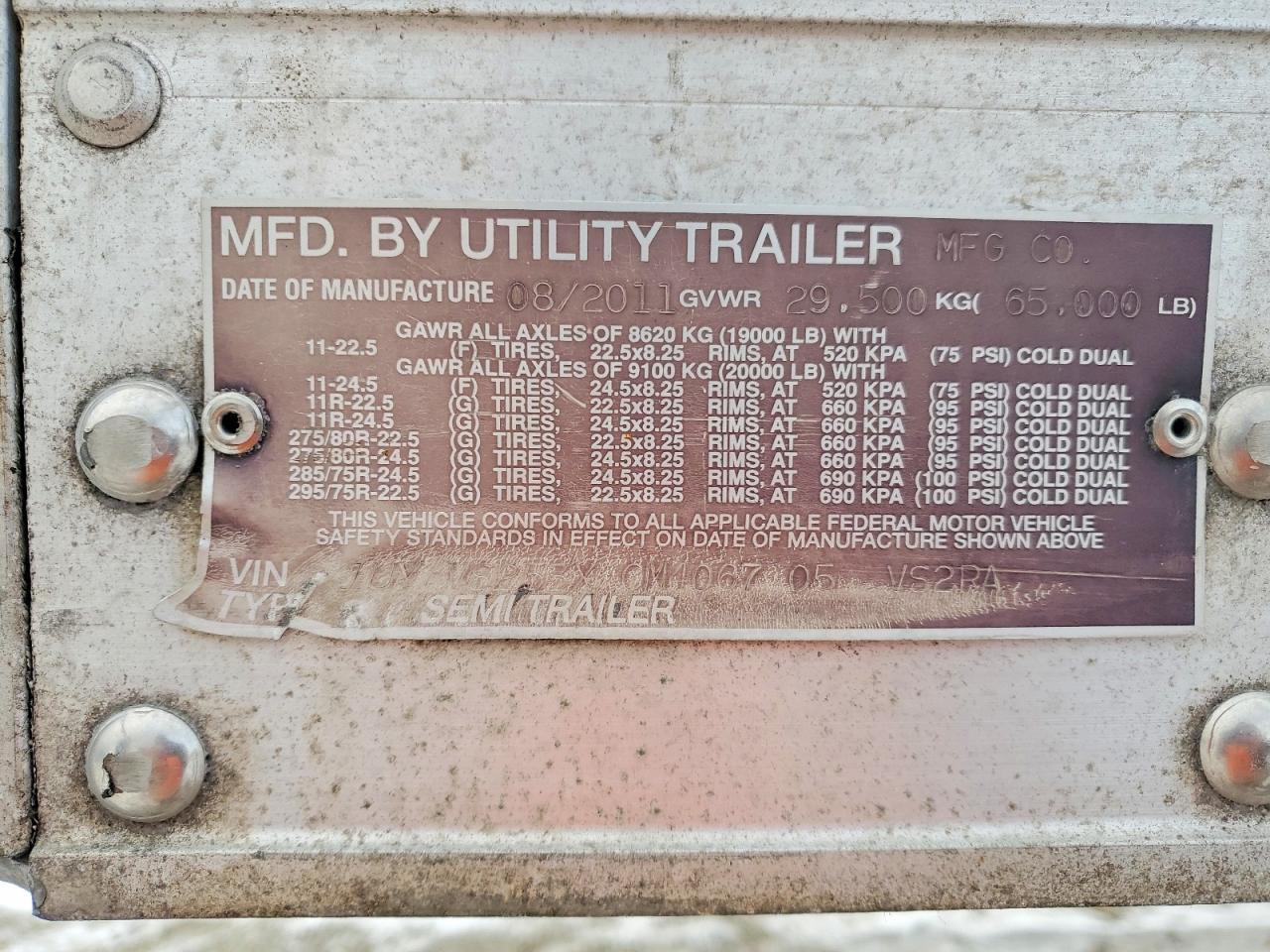 2012 Utility VS2RA Refrigerated Van Trailer